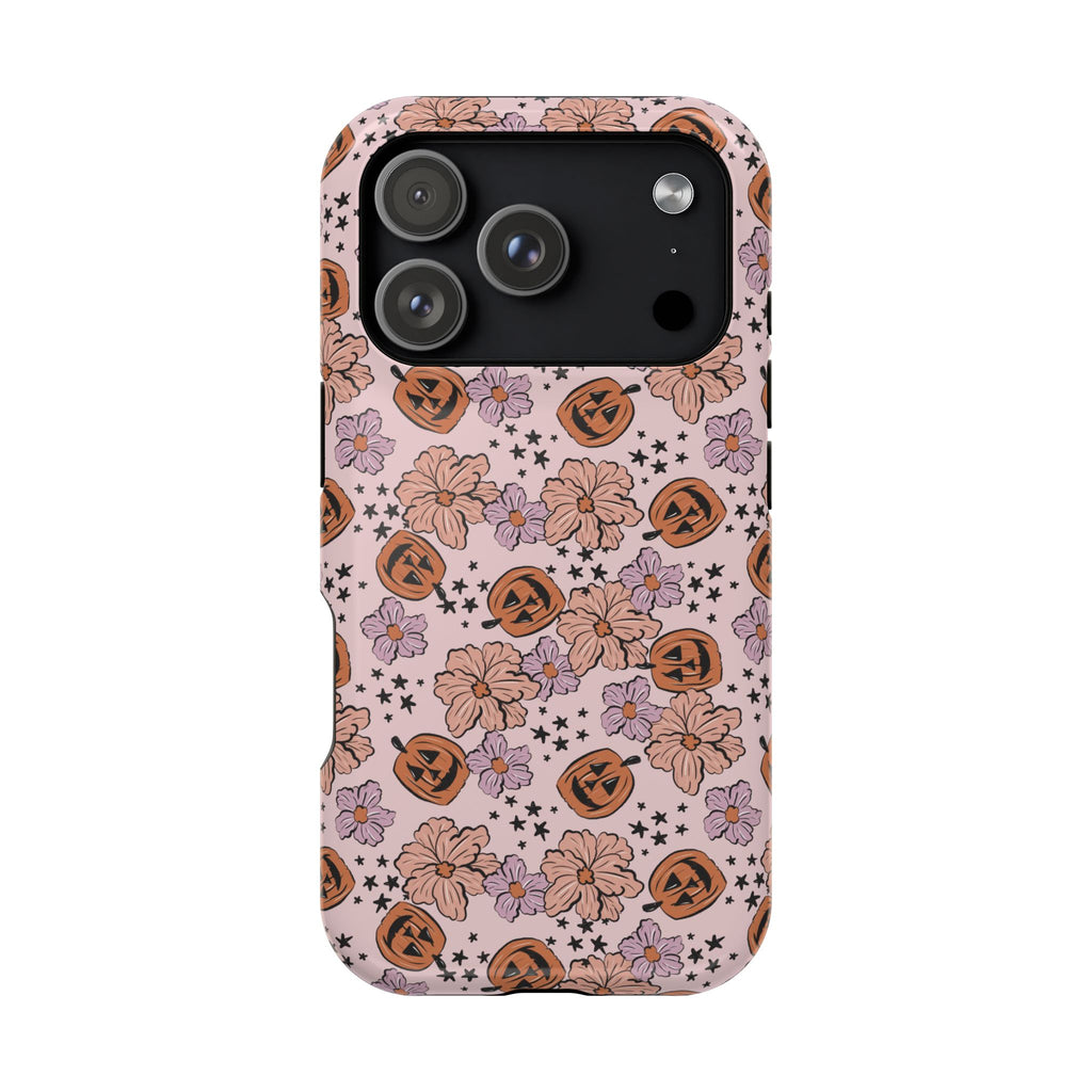 Halloween Pumpkin Floral Magnetic Impact Phone Case
