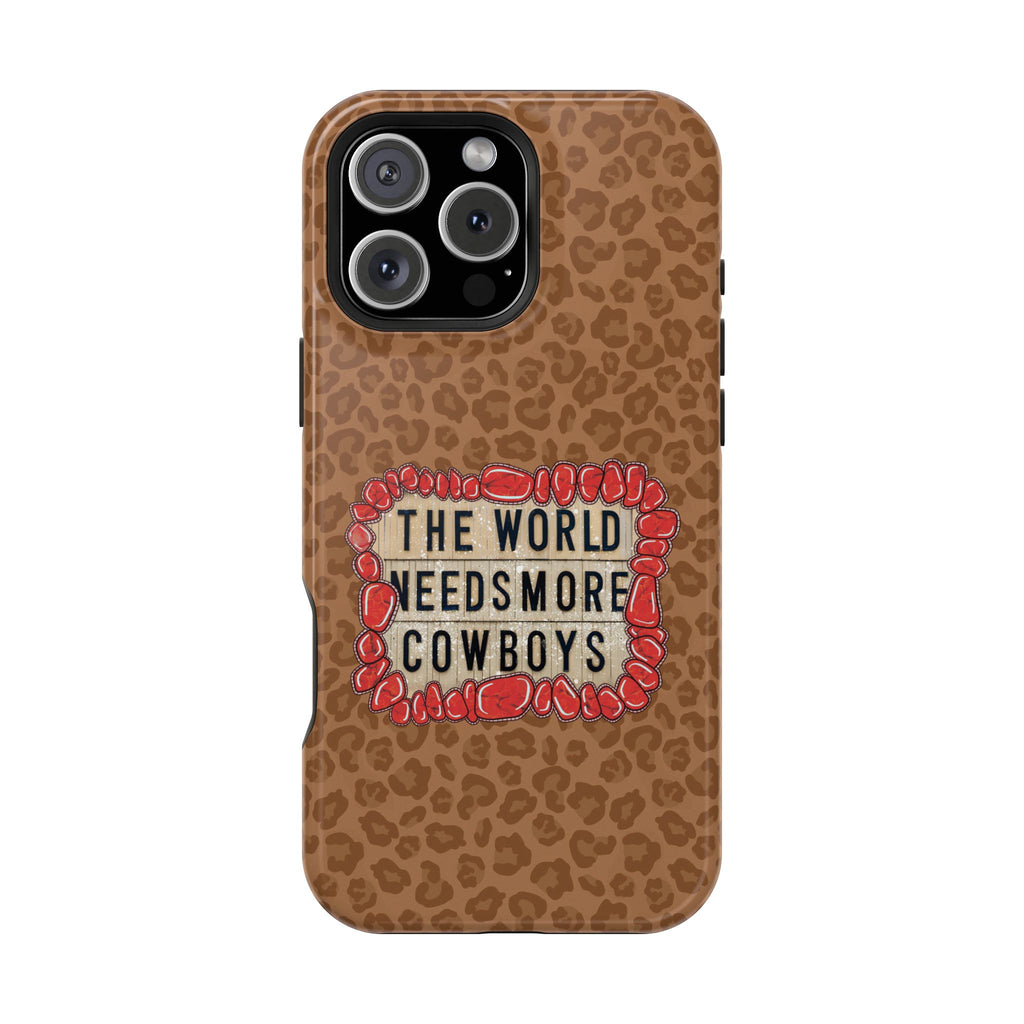 Leopard "The World Needs More Cowboys" Magnetic Phone Case