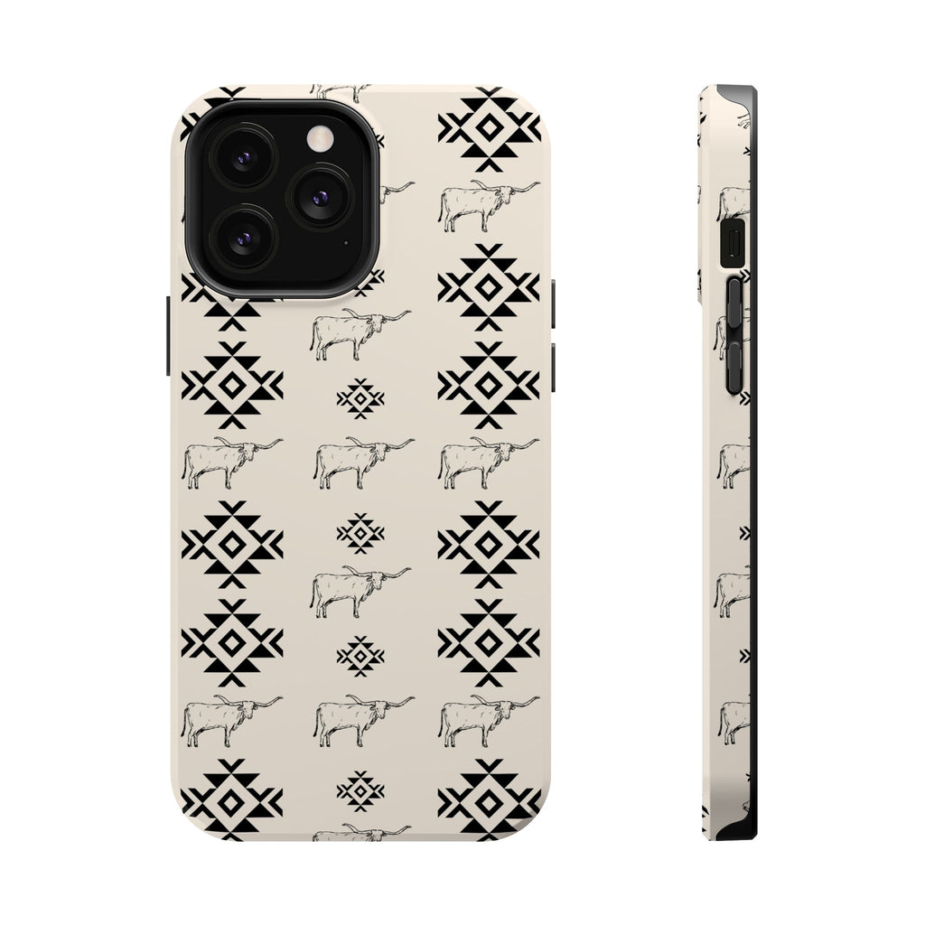 Southwestern Cow Pattern Magnetic Impact-Resistant Phone Case