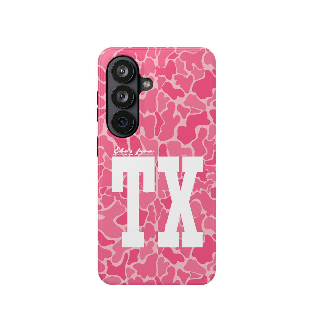 Pink Camo Shes From Texas Magnetic Impact-Resistant Phone Case