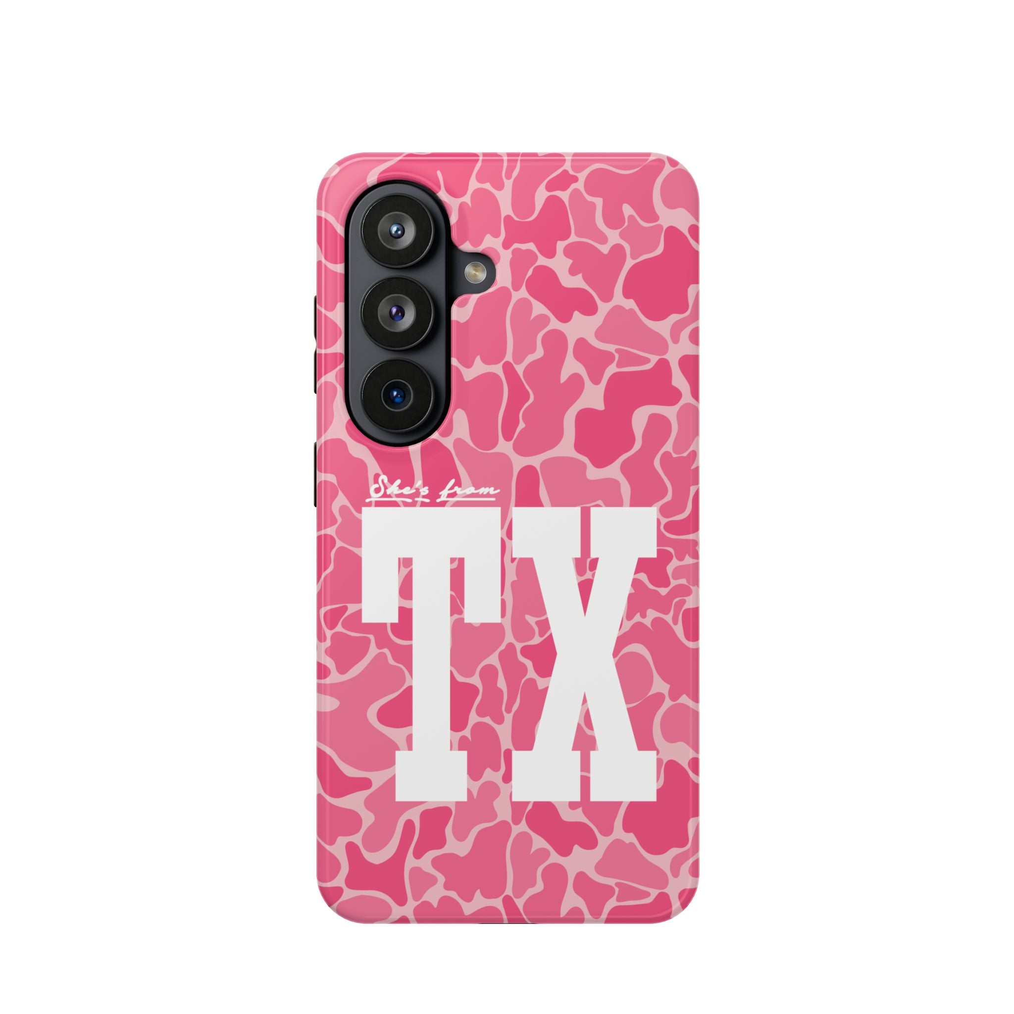 Pink Camo Shes From Texas Magnetic Impact-Resistant Phone Case