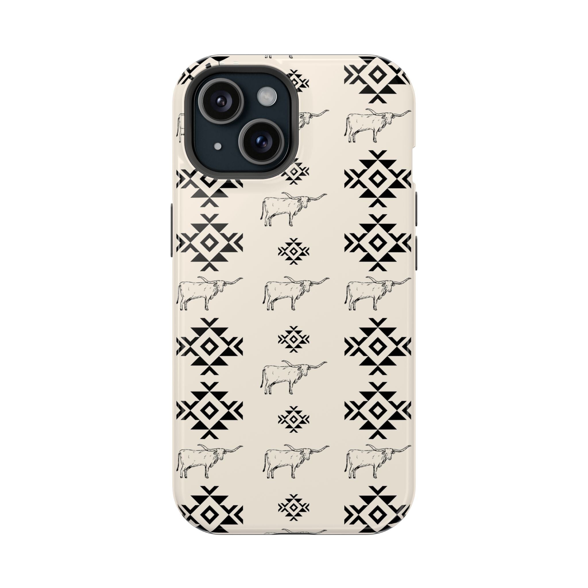 Southwestern Cow Pattern Magnetic Impact-Resistant Phone Case