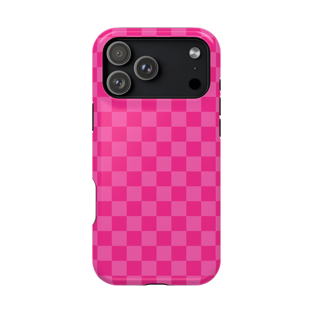 Pink Checker Magnetic Impact Phone Case