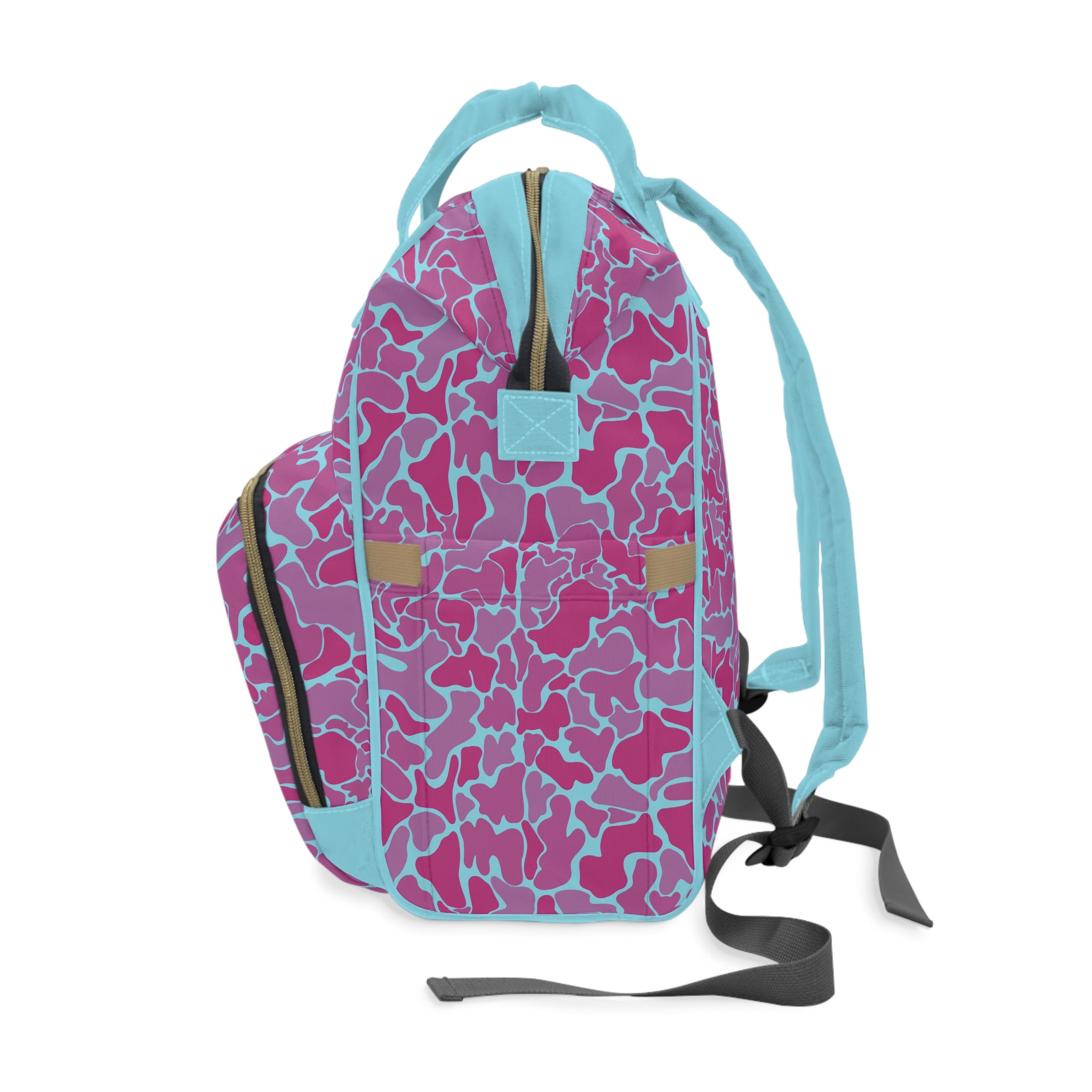 Pink Purple Camo Multifunctional Diaper Backpack