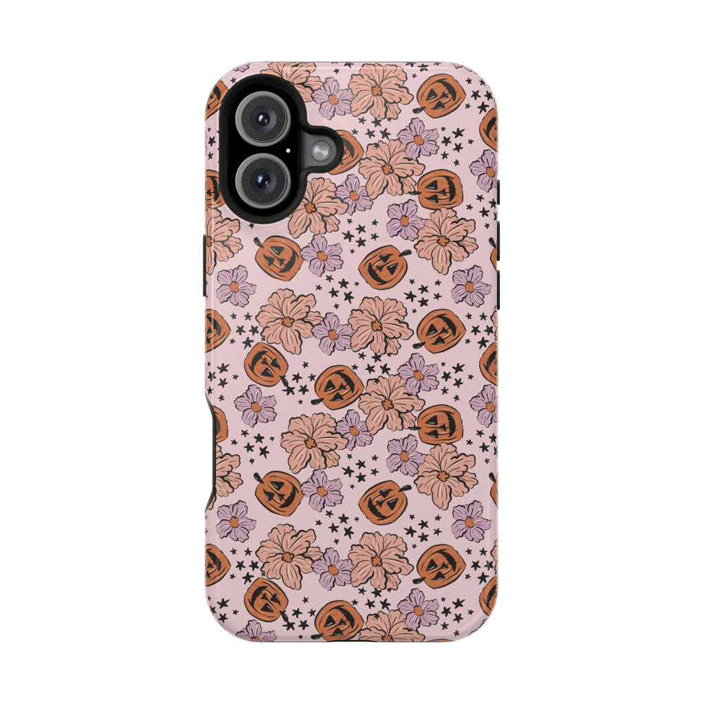 Halloween Pumpkin Floral Magnetic Impact Phone Case