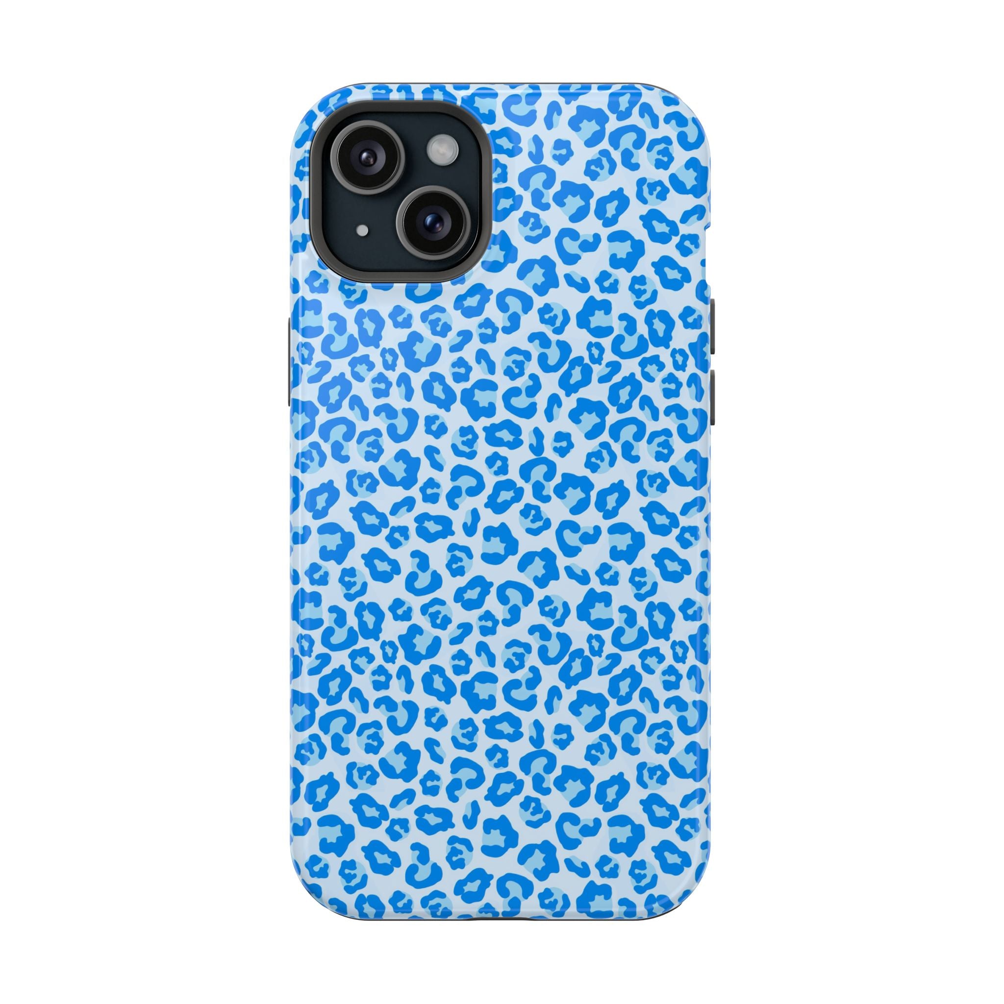 Blue Leopard Print Magnetic Impact-Resistant Phone Case