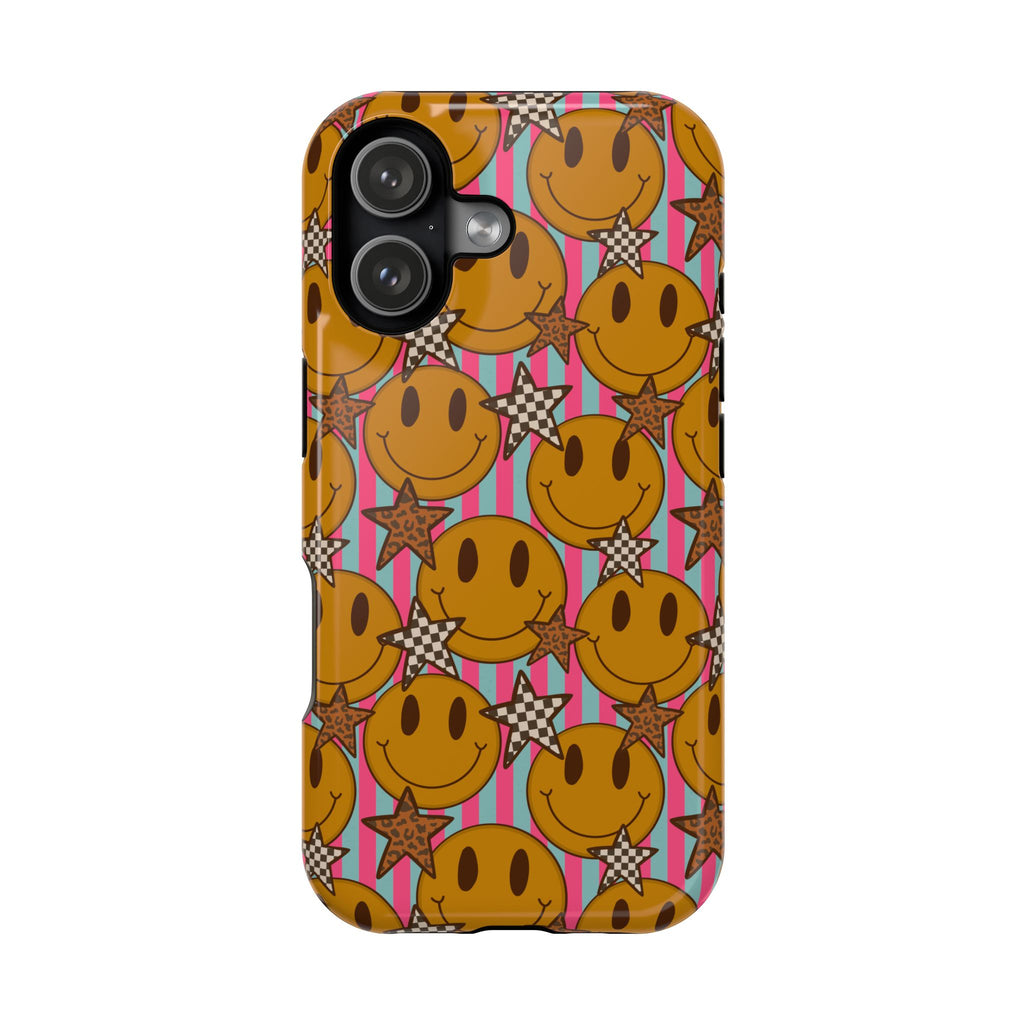 Retro Smiley Pattern Magnetic Impact-Resistant Case