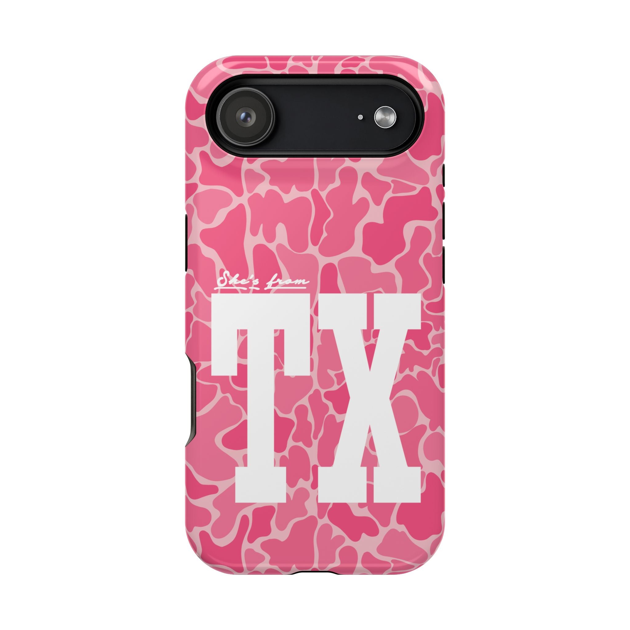 Pink Camo Shes From Texas Magnetic Impact-Resistant Phone Case
