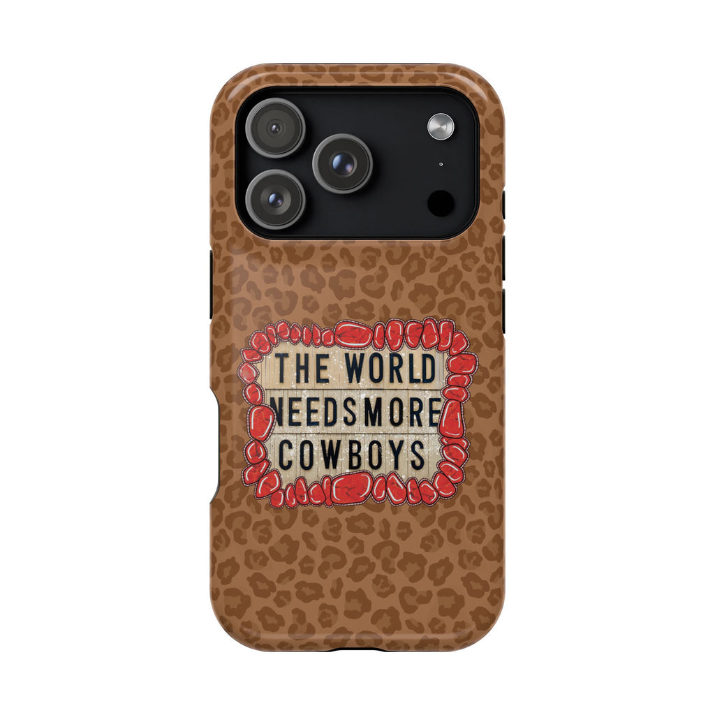 Leopard "The World Needs More Cowboys" Magnetic Phone Case