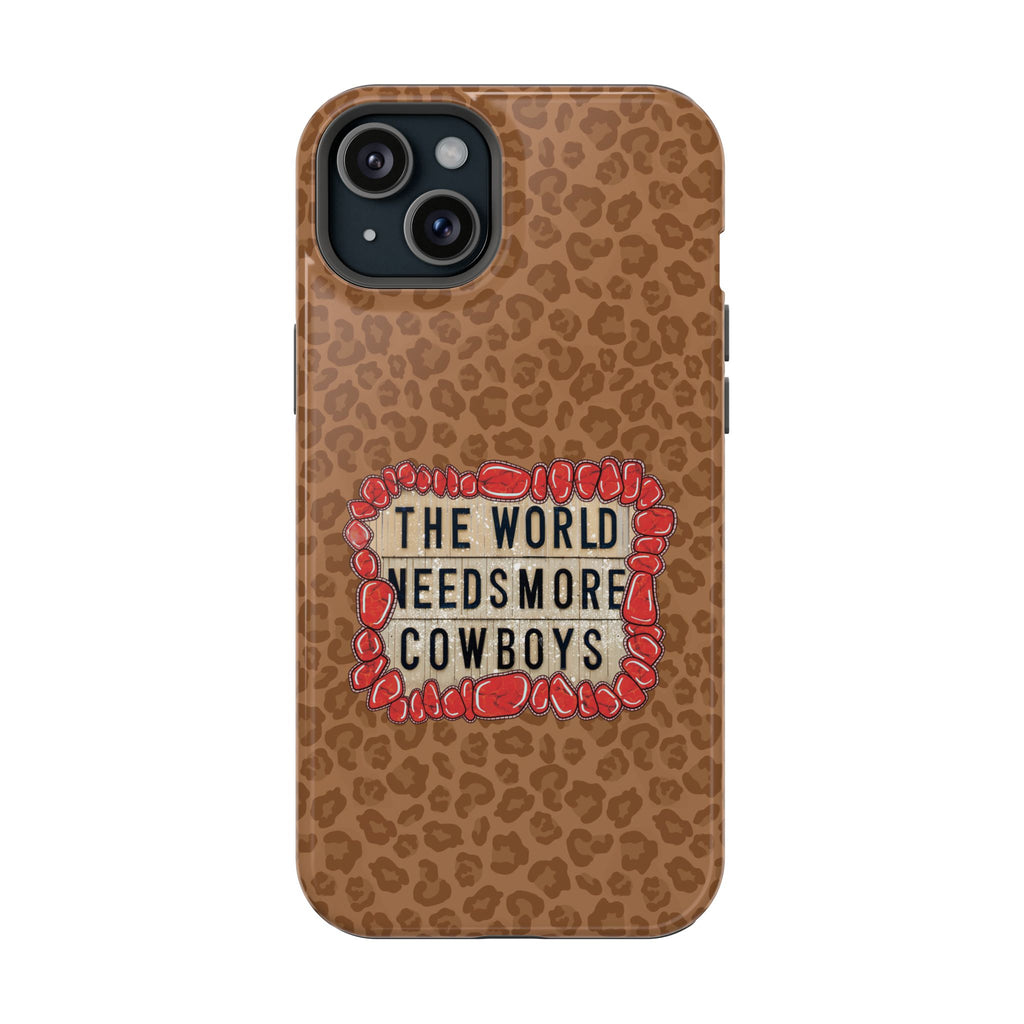 Leopard "The World Needs More Cowboys" Magnetic Phone Case