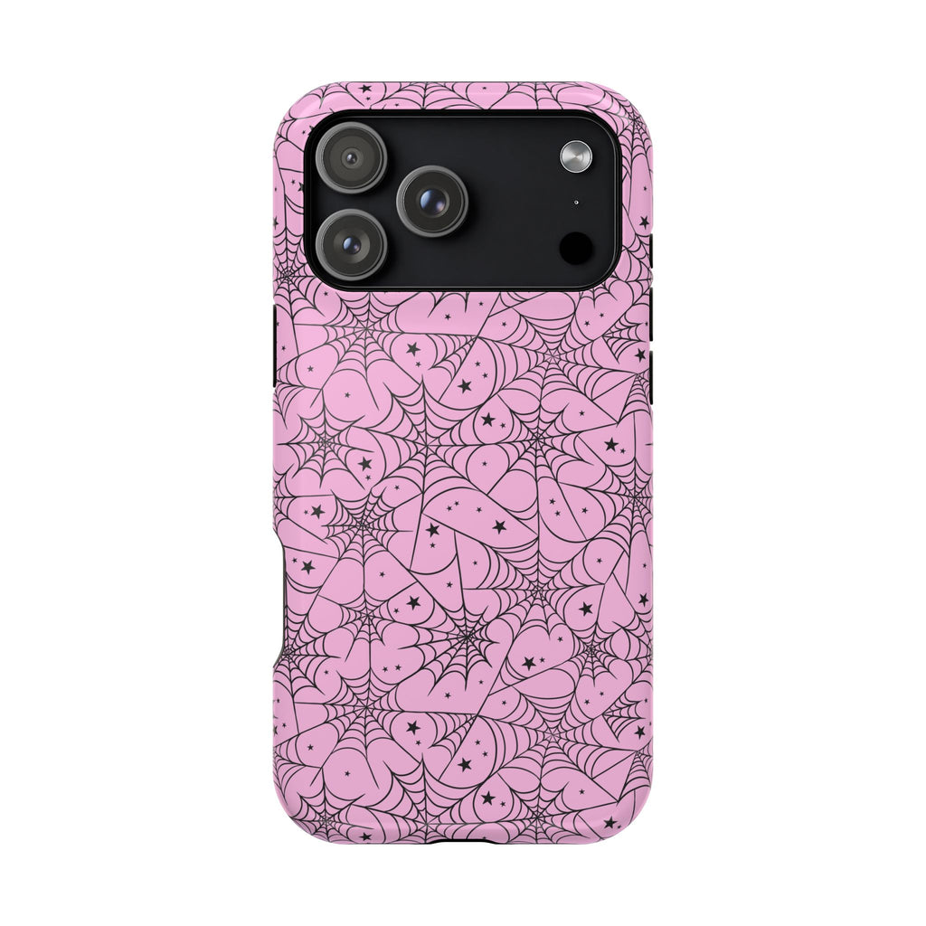 Pink Spiderweb Magnetic Impact Phone Case
