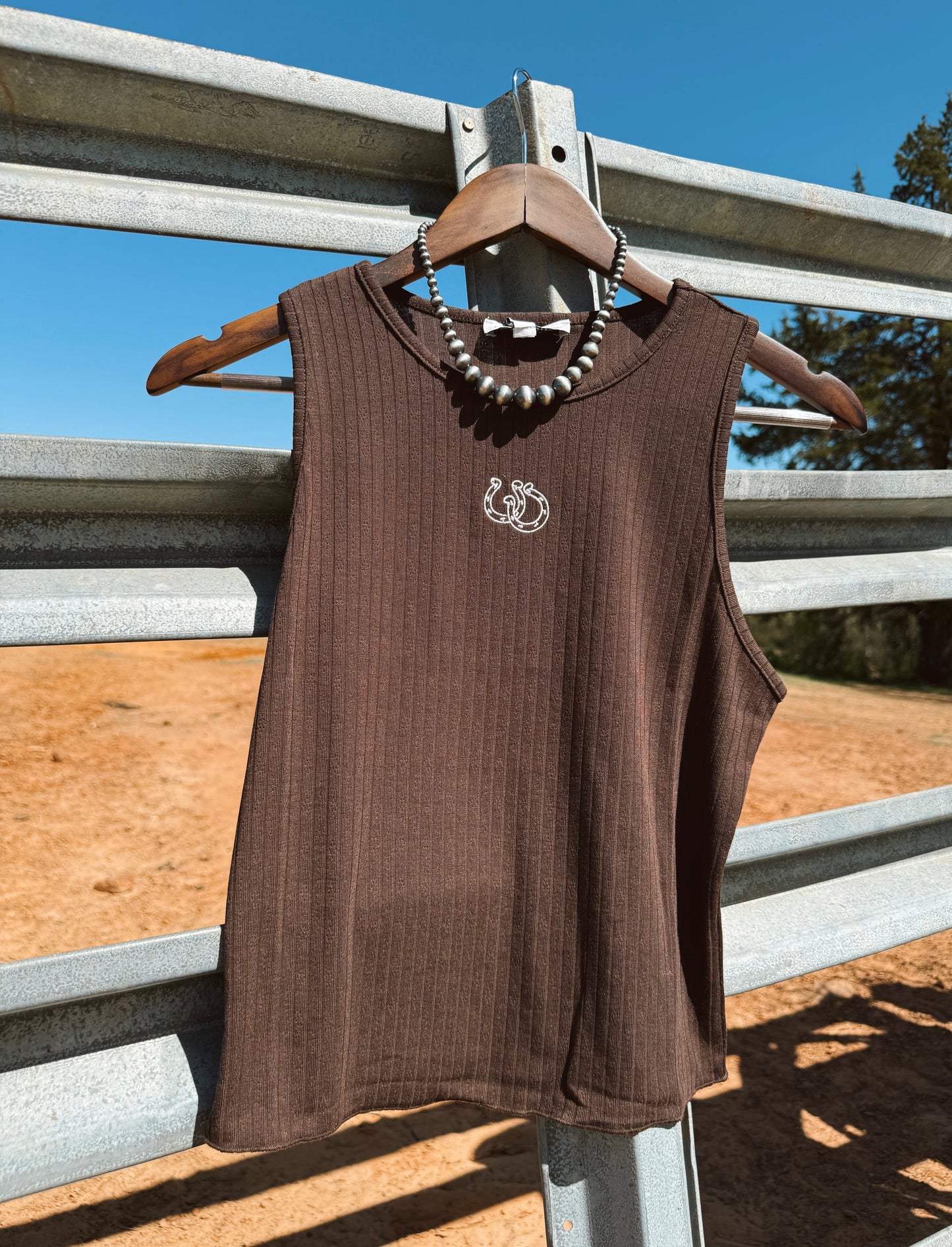 THE HORSESHOE EMBROIDERED TANK