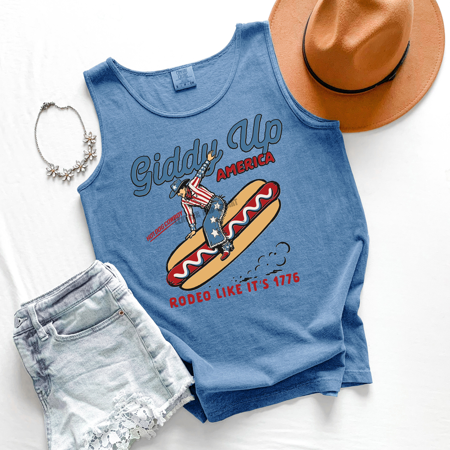 GIDDY UP AMERICA COMFORT COLORS TANK