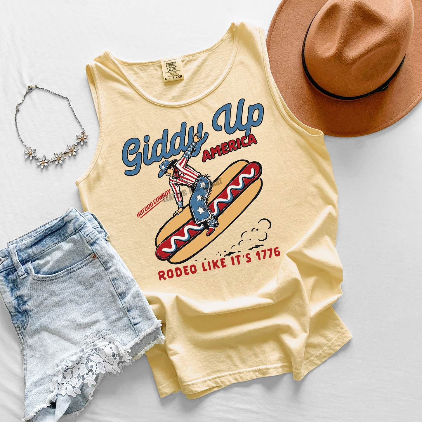 GIDDY UP AMERICA COMFORT COLORS TANK