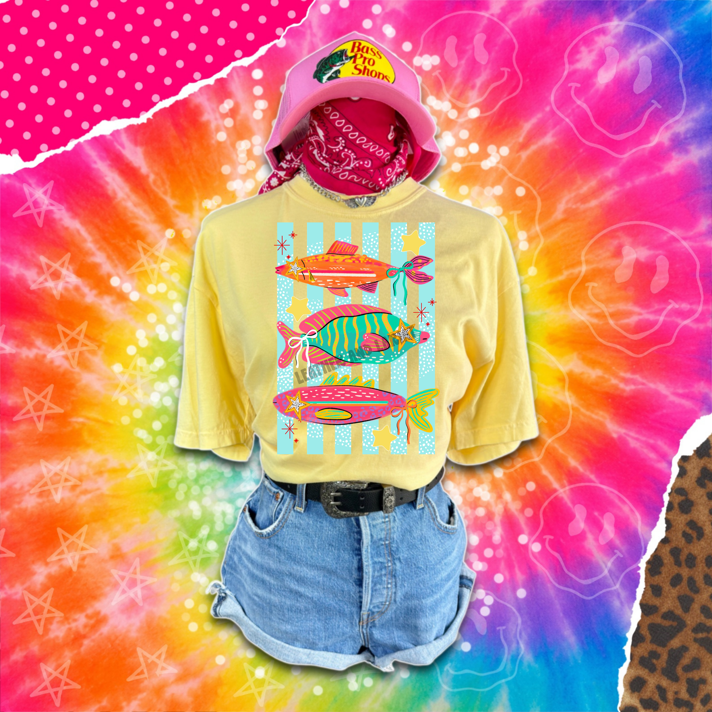 STARRY BOW FISH COMFORT COLOR TEE