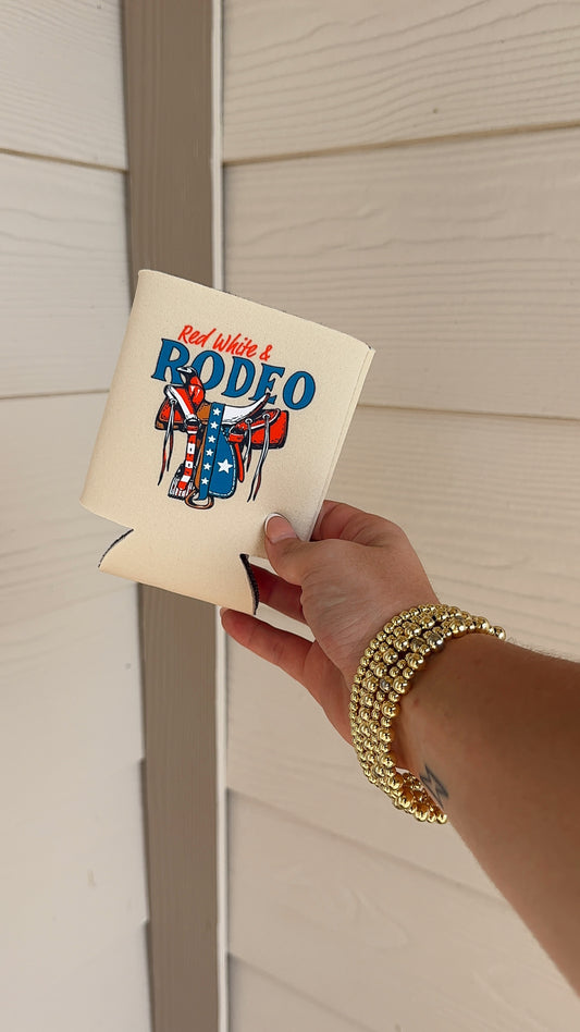 RED, WHITE & RODEO CAN KOOZIE