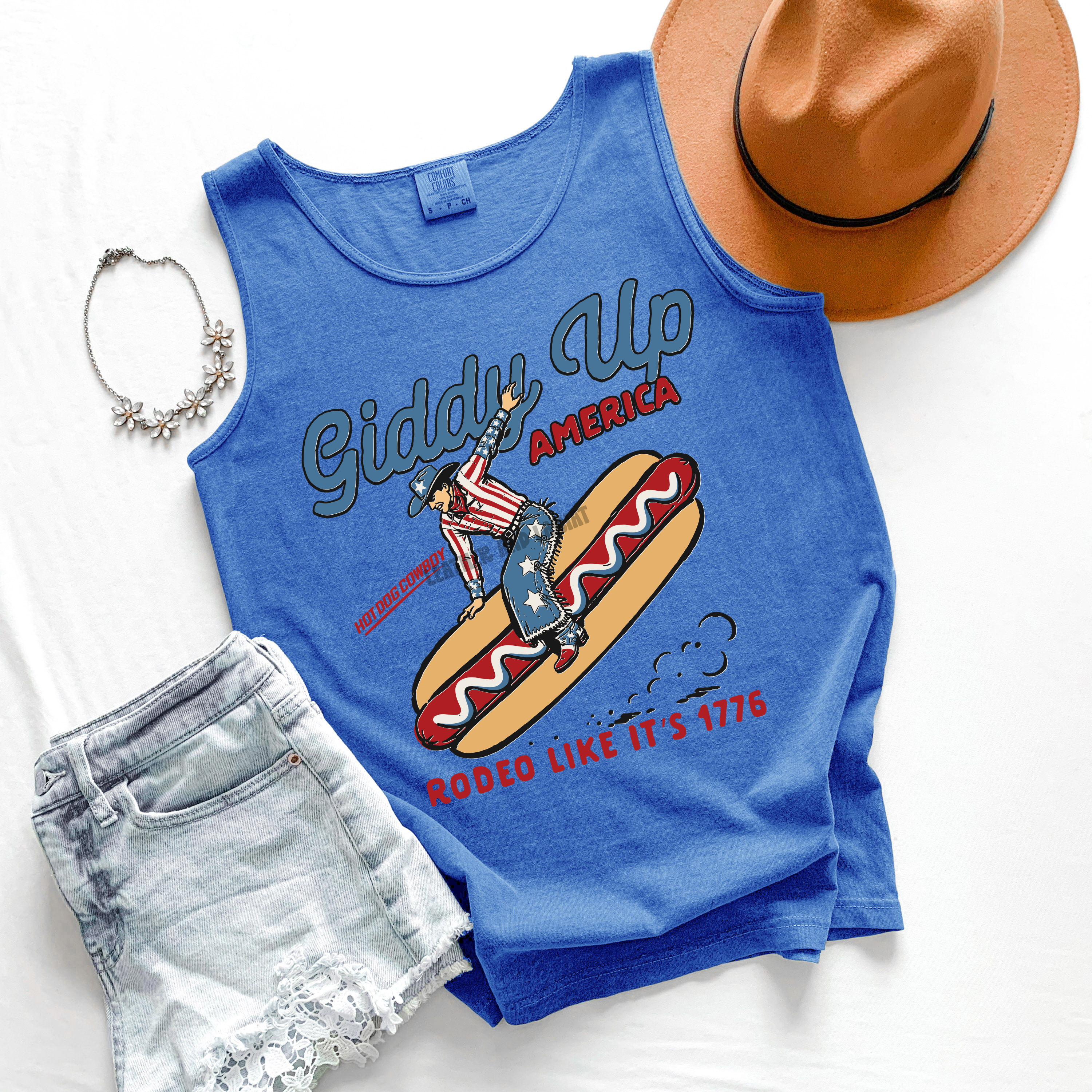 GIDDY UP AMERICA COMFORT COLORS TANK