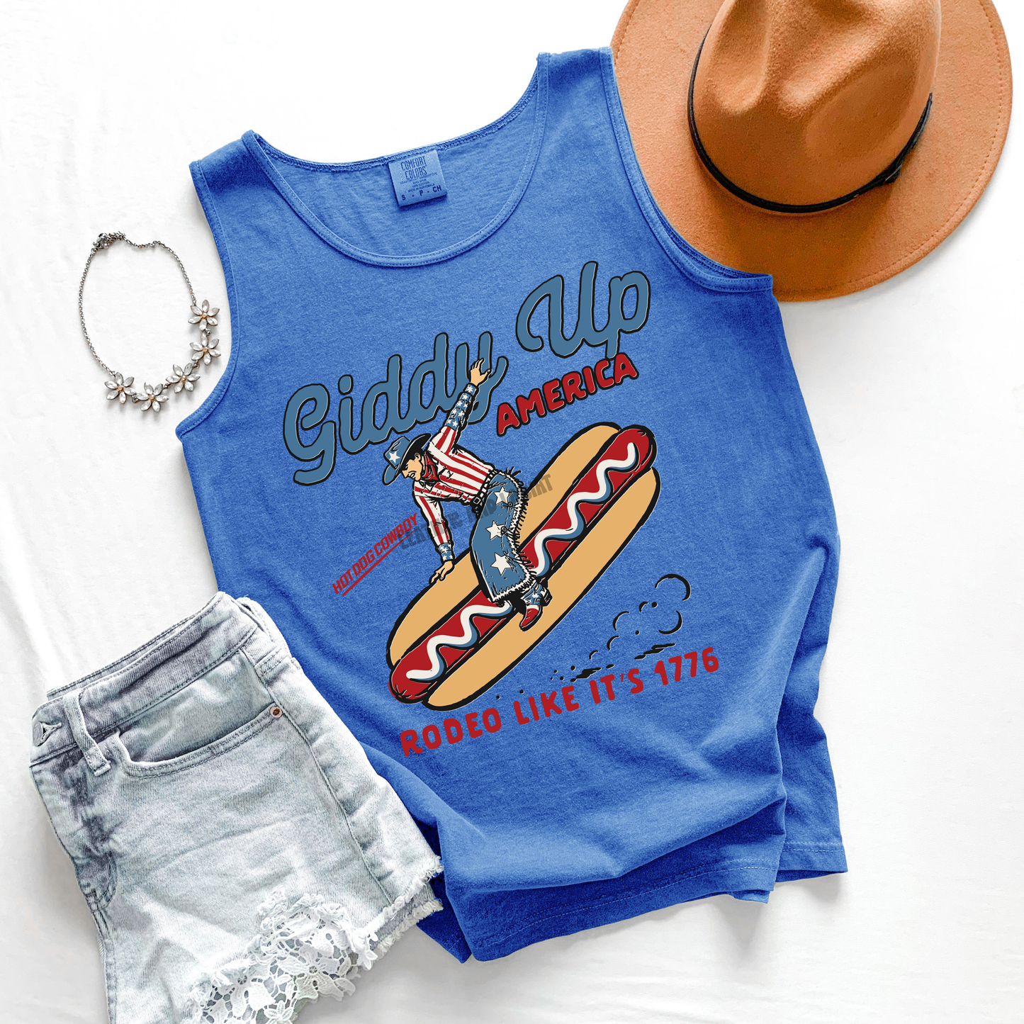 GIDDY UP AMERICA COMFORT COLORS TANK