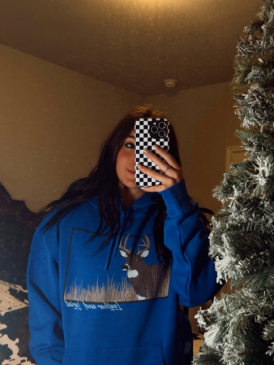Deer Scene Hoodie Graphic Pullover