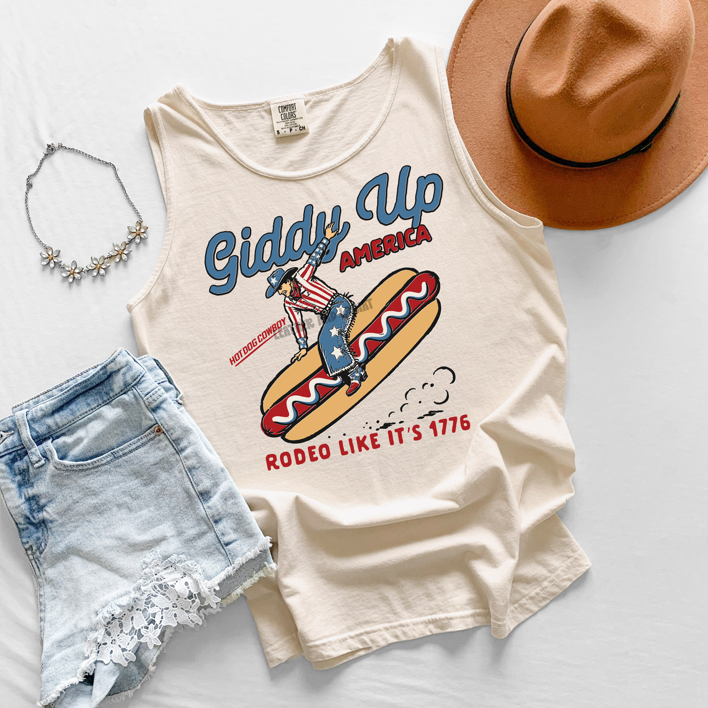 GIDDY UP AMERICA COMFORT COLORS TANK