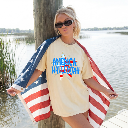 AMERICA hallelujah comfort color TEE