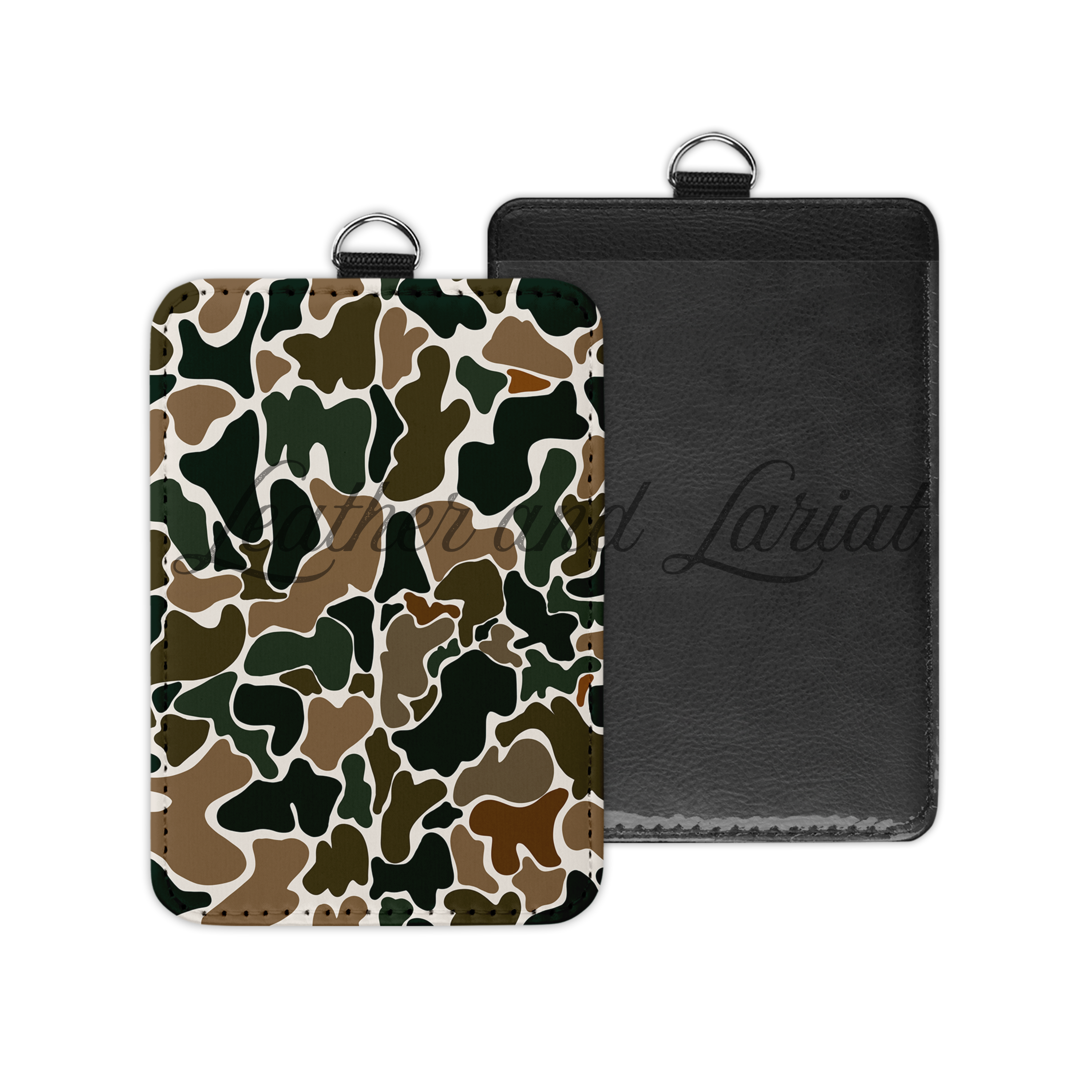 TRENDY RETRO DUCK CAMO ID BADGE HOLDER