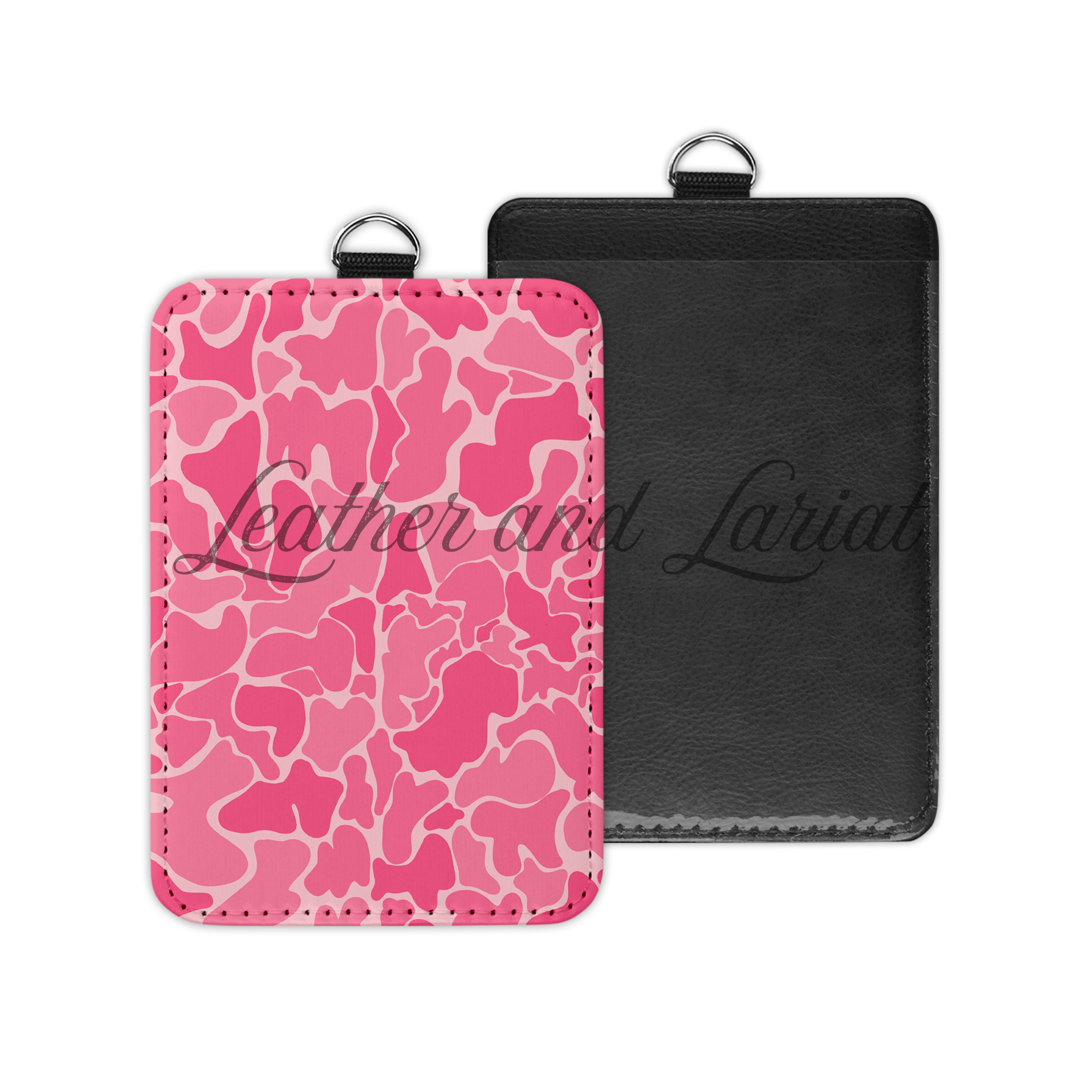 PINK DUCK CAMO ID BADGE HOLDER