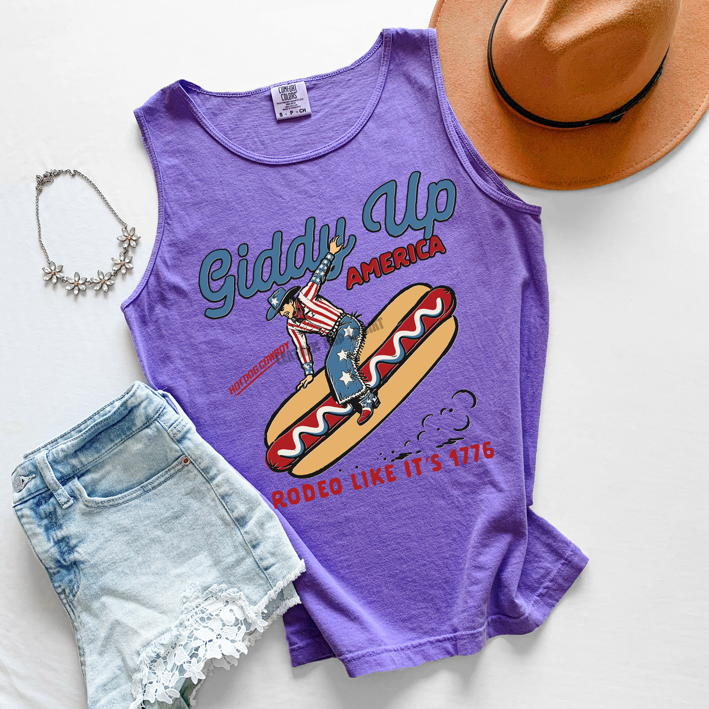 GIDDY UP AMERICA COMFORT COLORS TANK