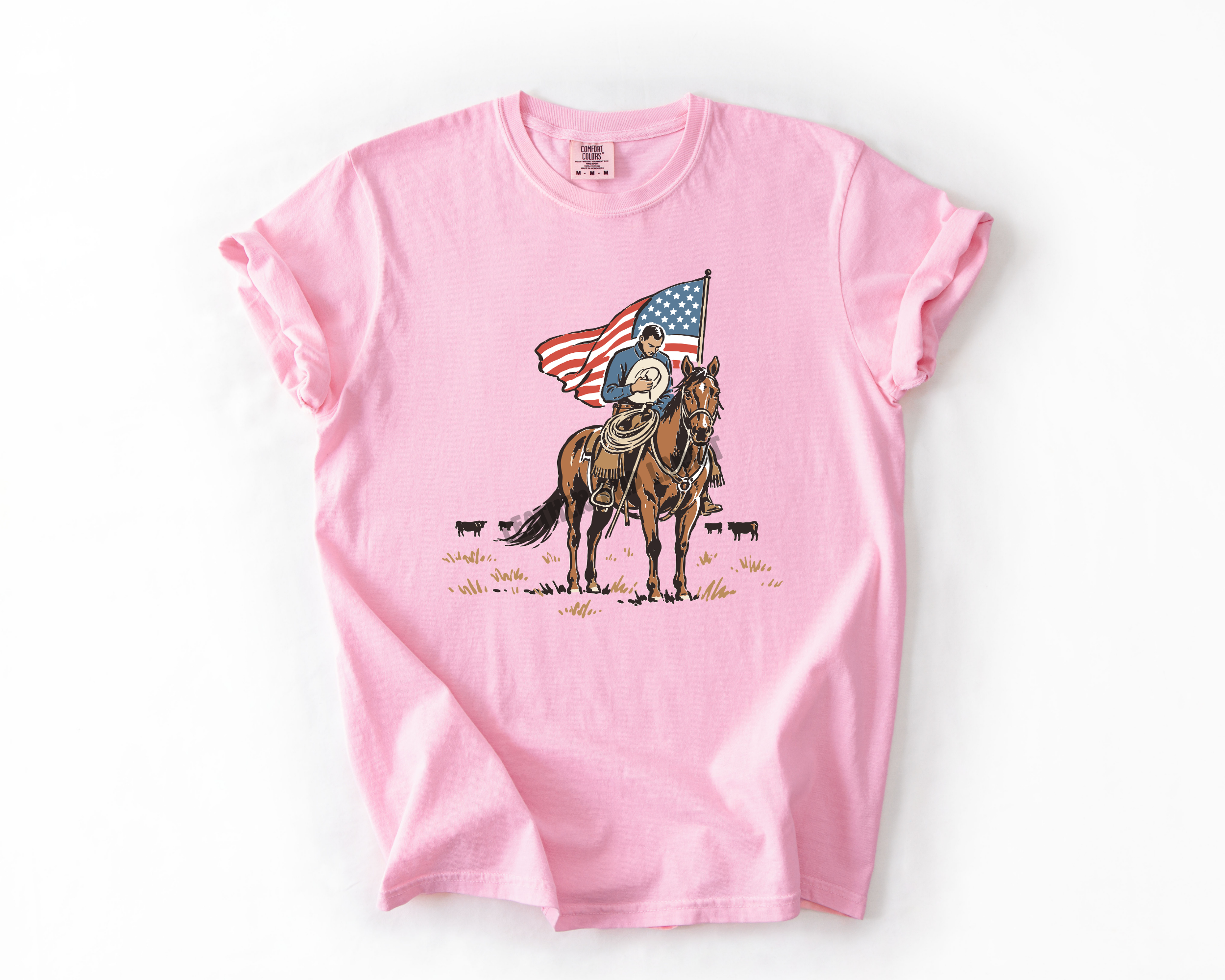 PATRIOTIC COWBOY COMFORT COLORS TEE