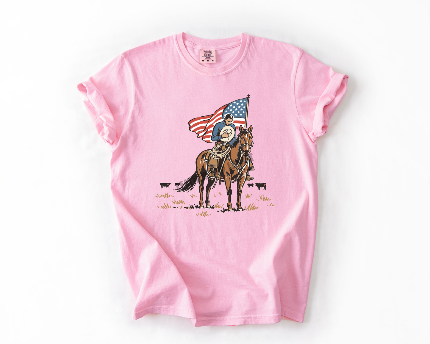 PATRIOTIC COWBOY COMFORT COLORS TEE