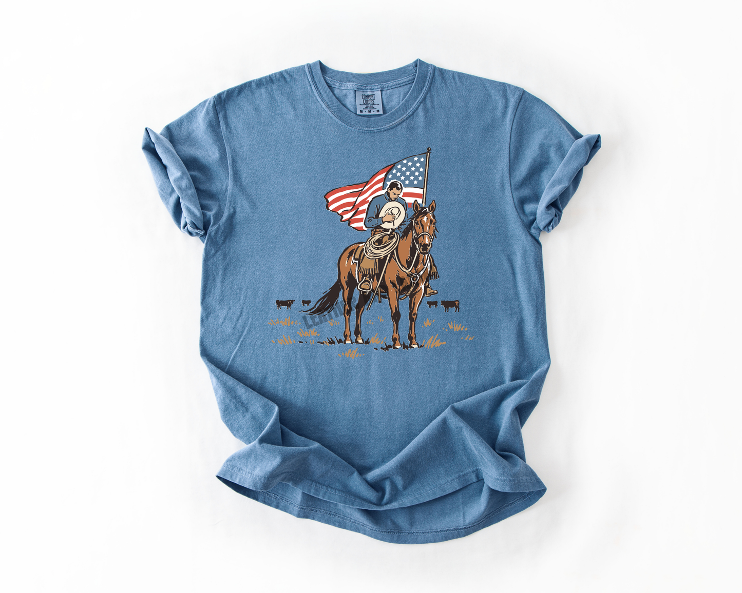 PATRIOTIC COWBOY COMFORT COLORS TEE