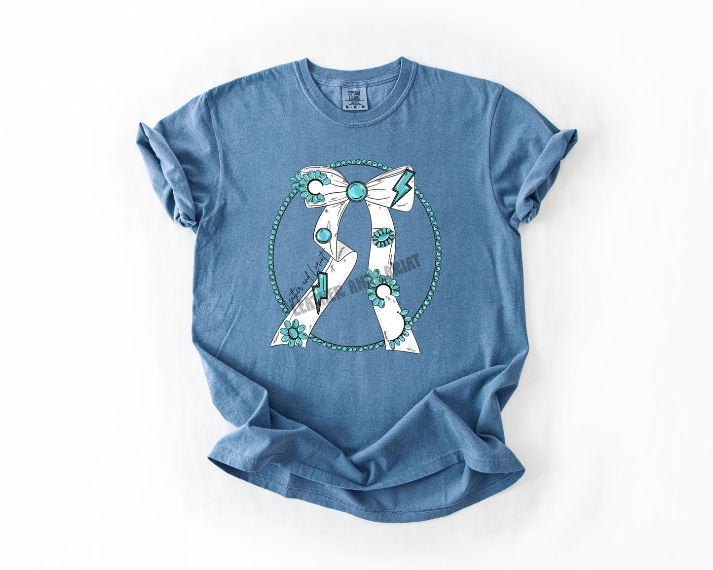 TURQUOISE BRANDED COMFORT COLORS TEE