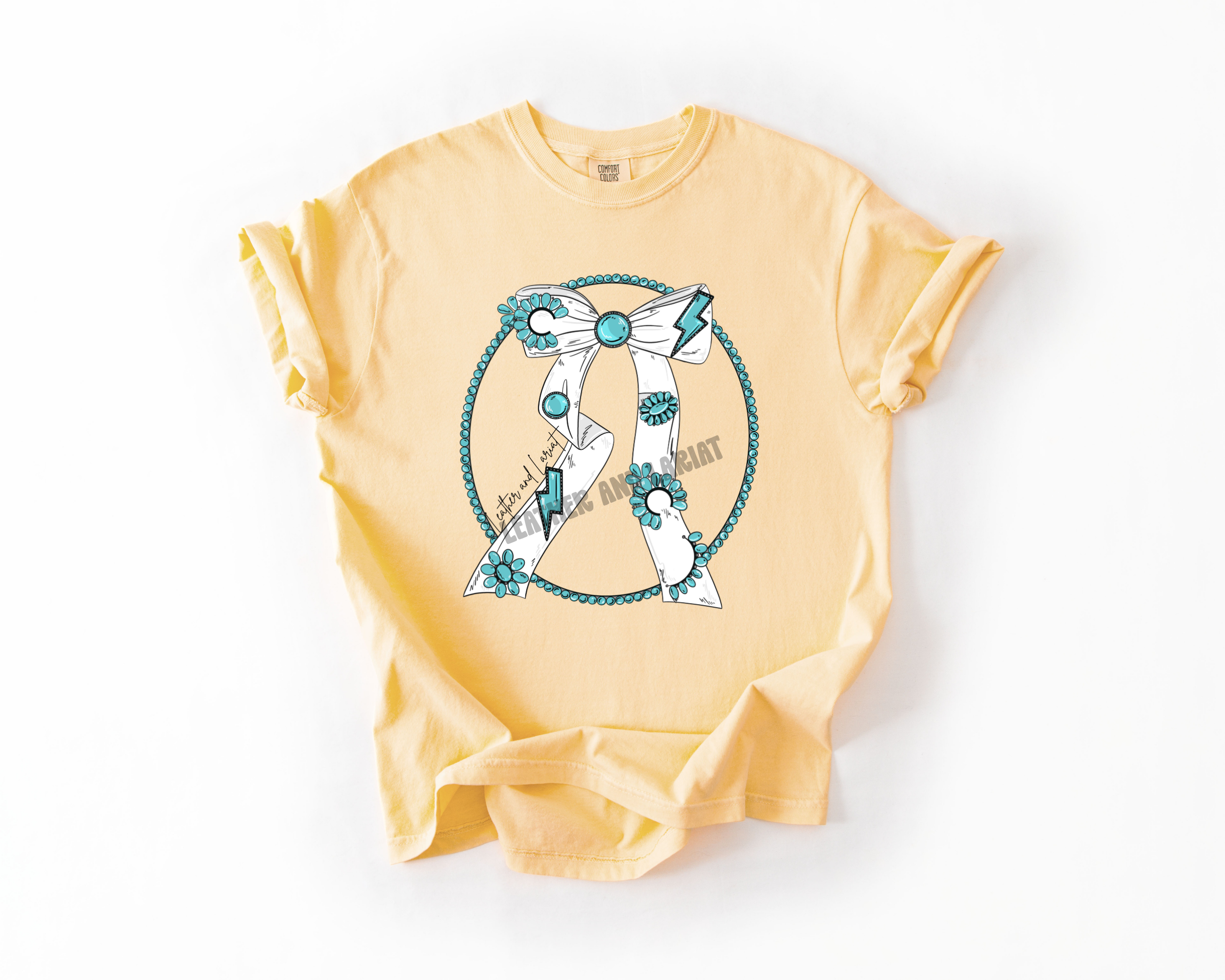 TURQUOISE BRANDED COMFORT COLORS TEE