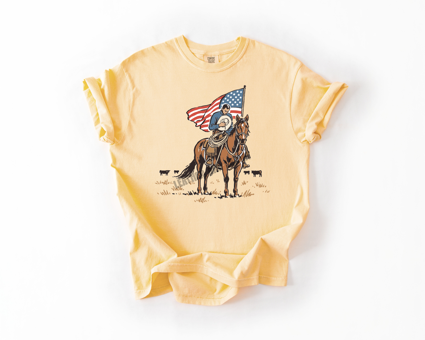 PATRIOTIC COWBOY COMFORT COLORS TEE