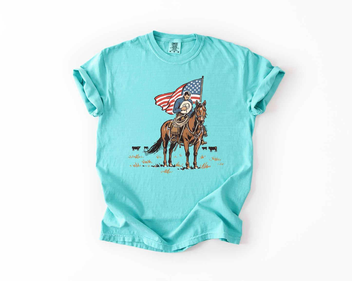 PATRIOTIC COWBOY COMFORT COLORS TEE