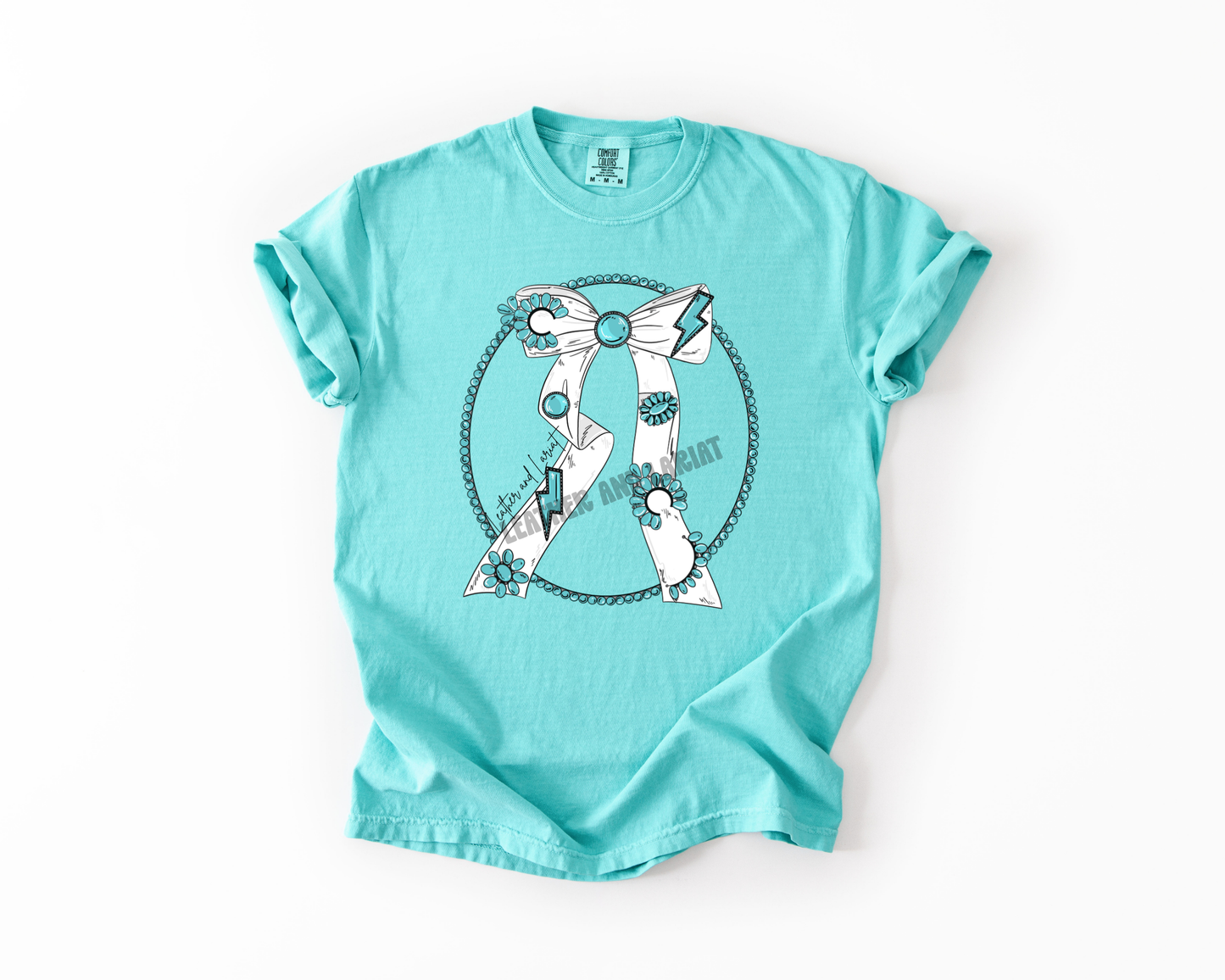 TURQUOISE BRANDED COMFORT COLORS TEE