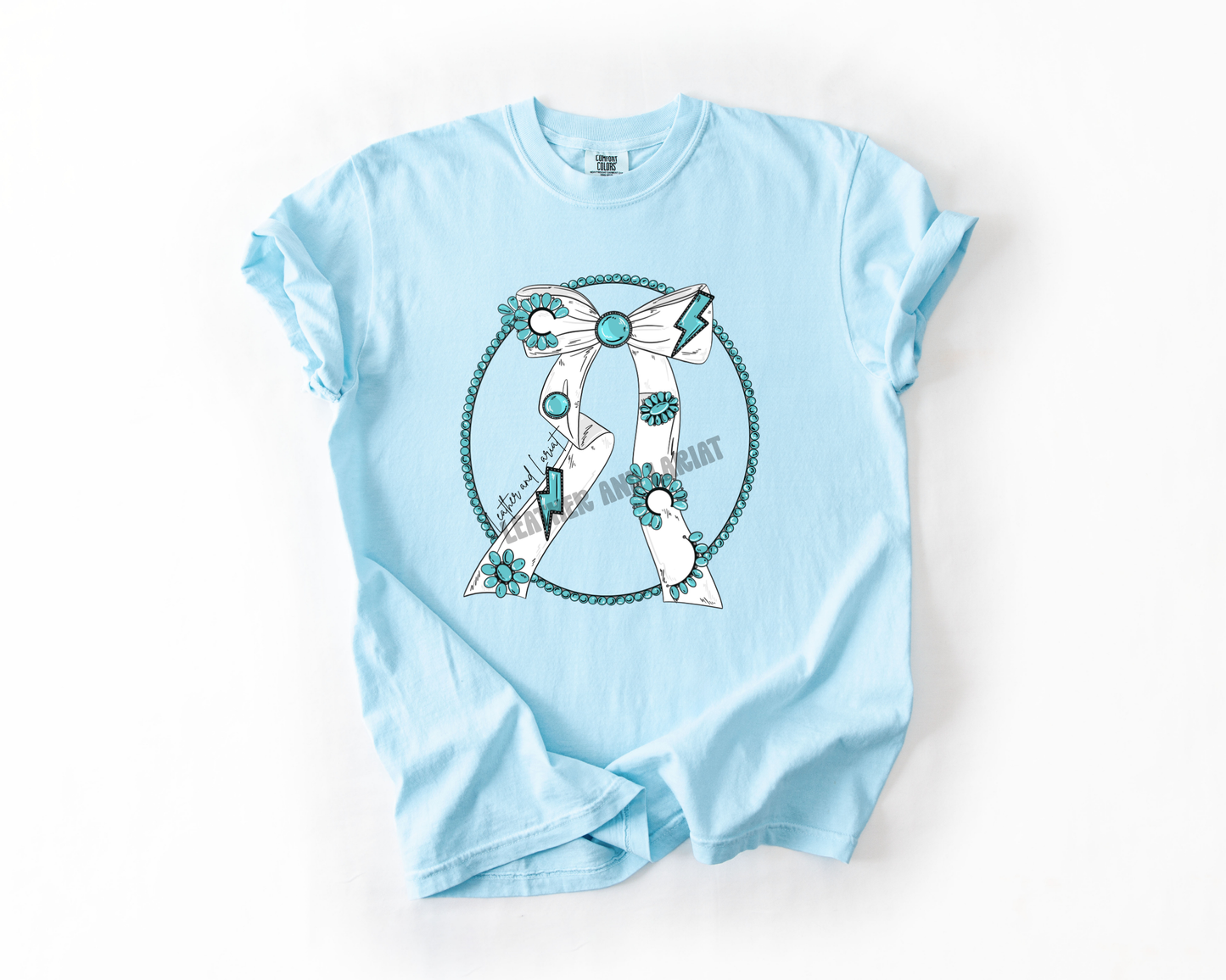 TURQUOISE BRANDED COMFORT COLORS TEE