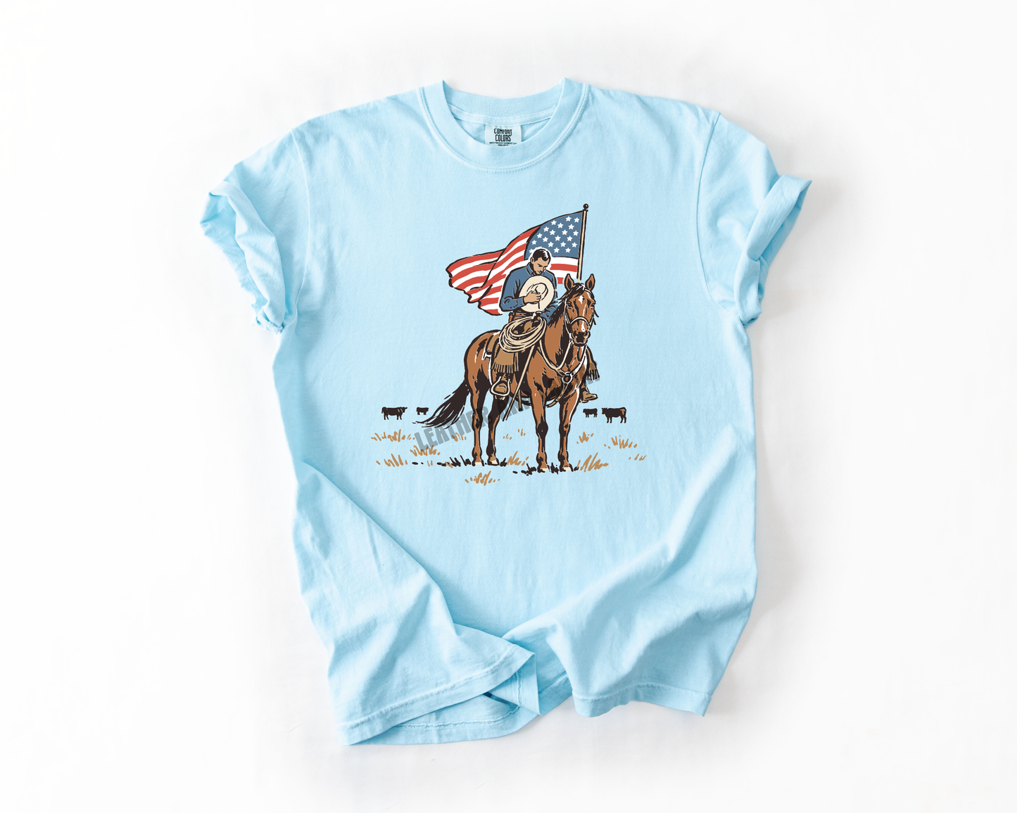 PATRIOTIC COWBOY COMFORT COLORS TEE