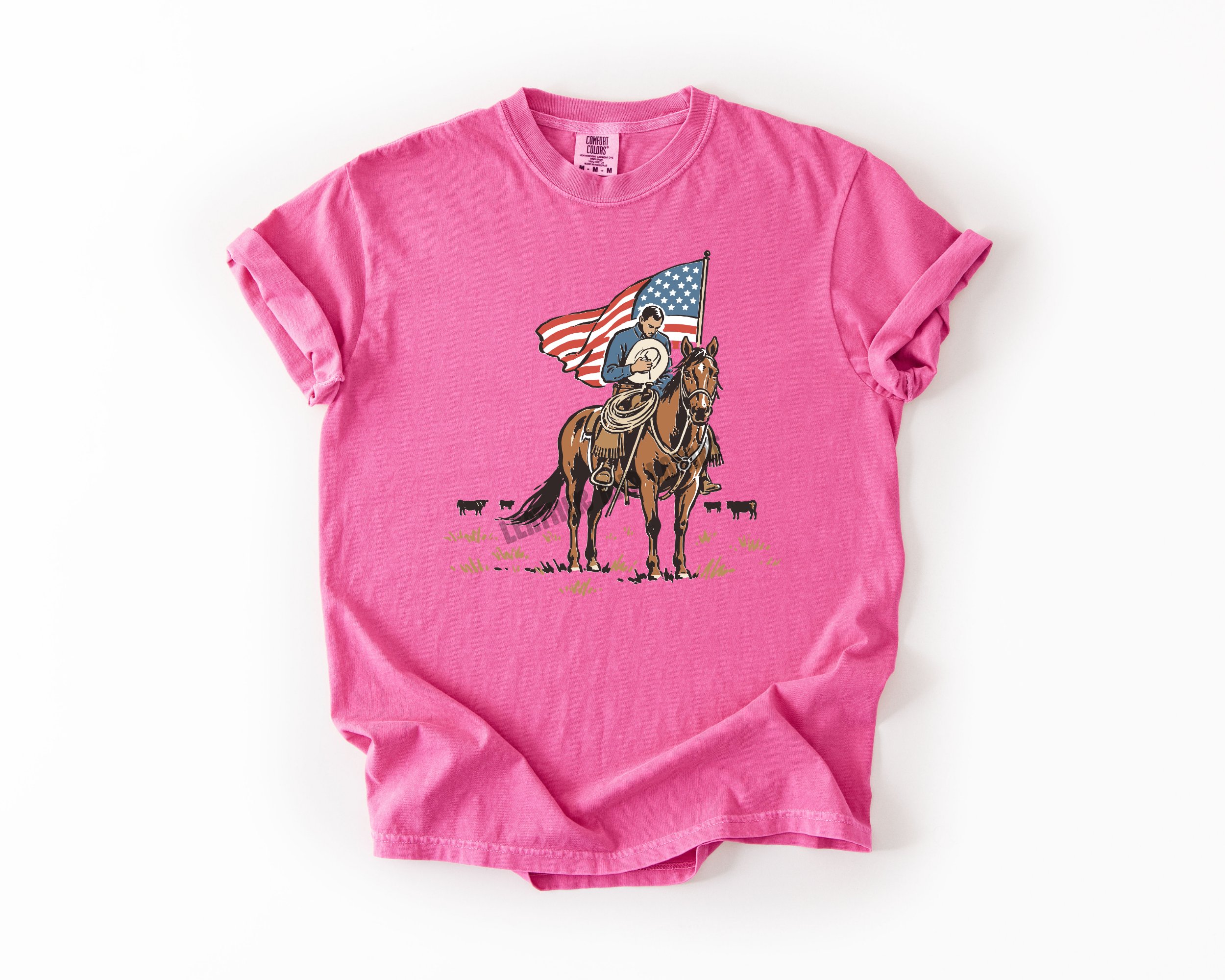 PATRIOTIC COWBOY COMFORT COLORS TEE