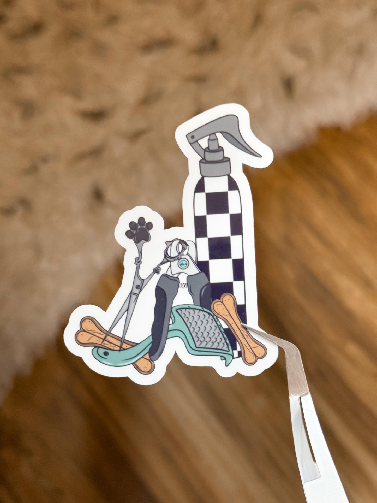 Dog Groomer Turqoise Western Sticker