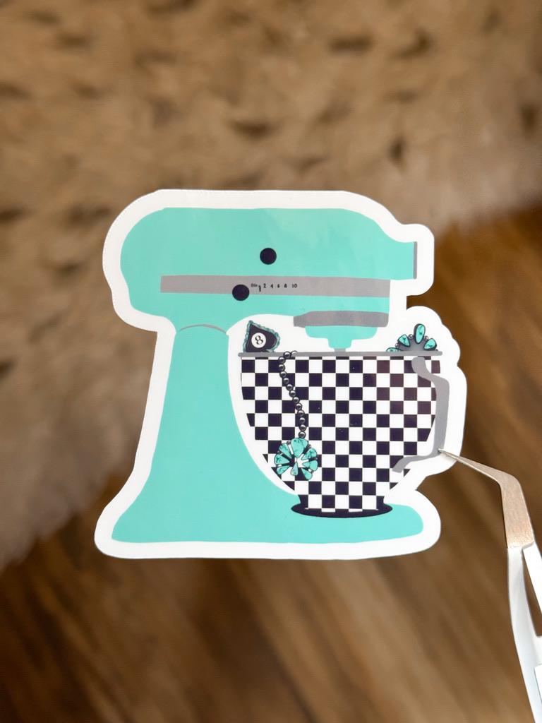 Turquoise Western Baker Sticker