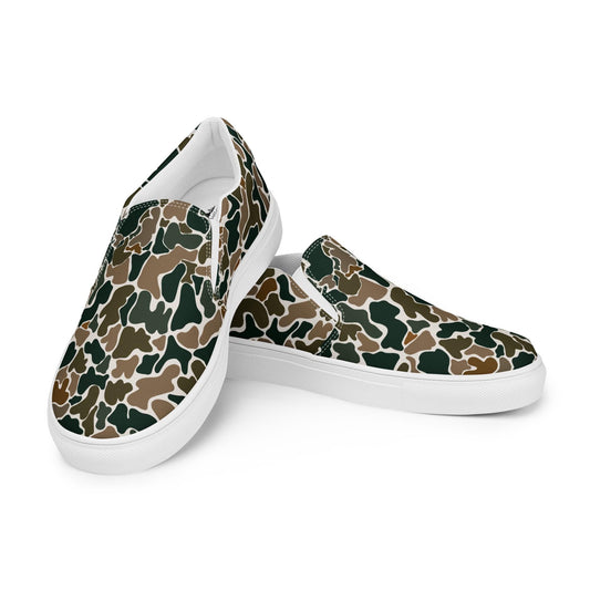 Trendy Retro Duck Camo Women’s slip-on canvas shoes