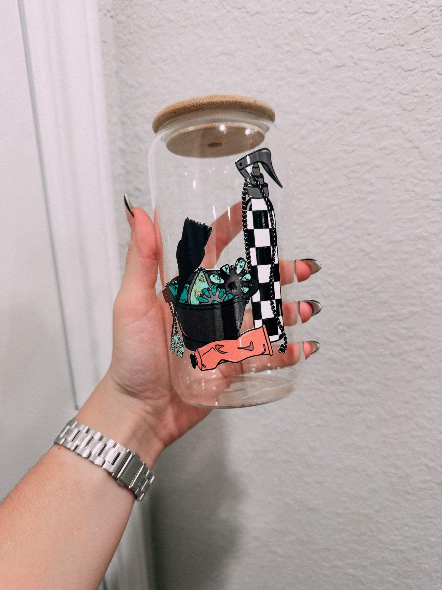 Western Hair Stylist Glass Can