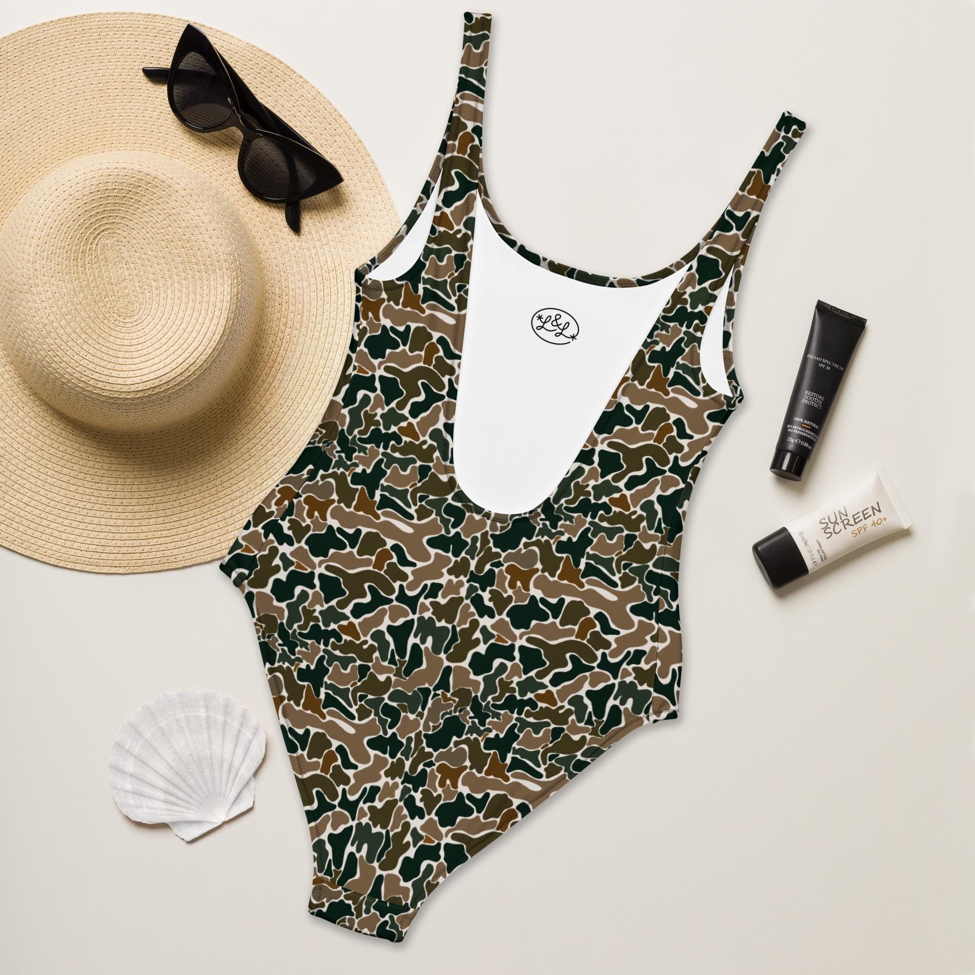 Trendy Retro Duck Camo One-Piece Swimsuit