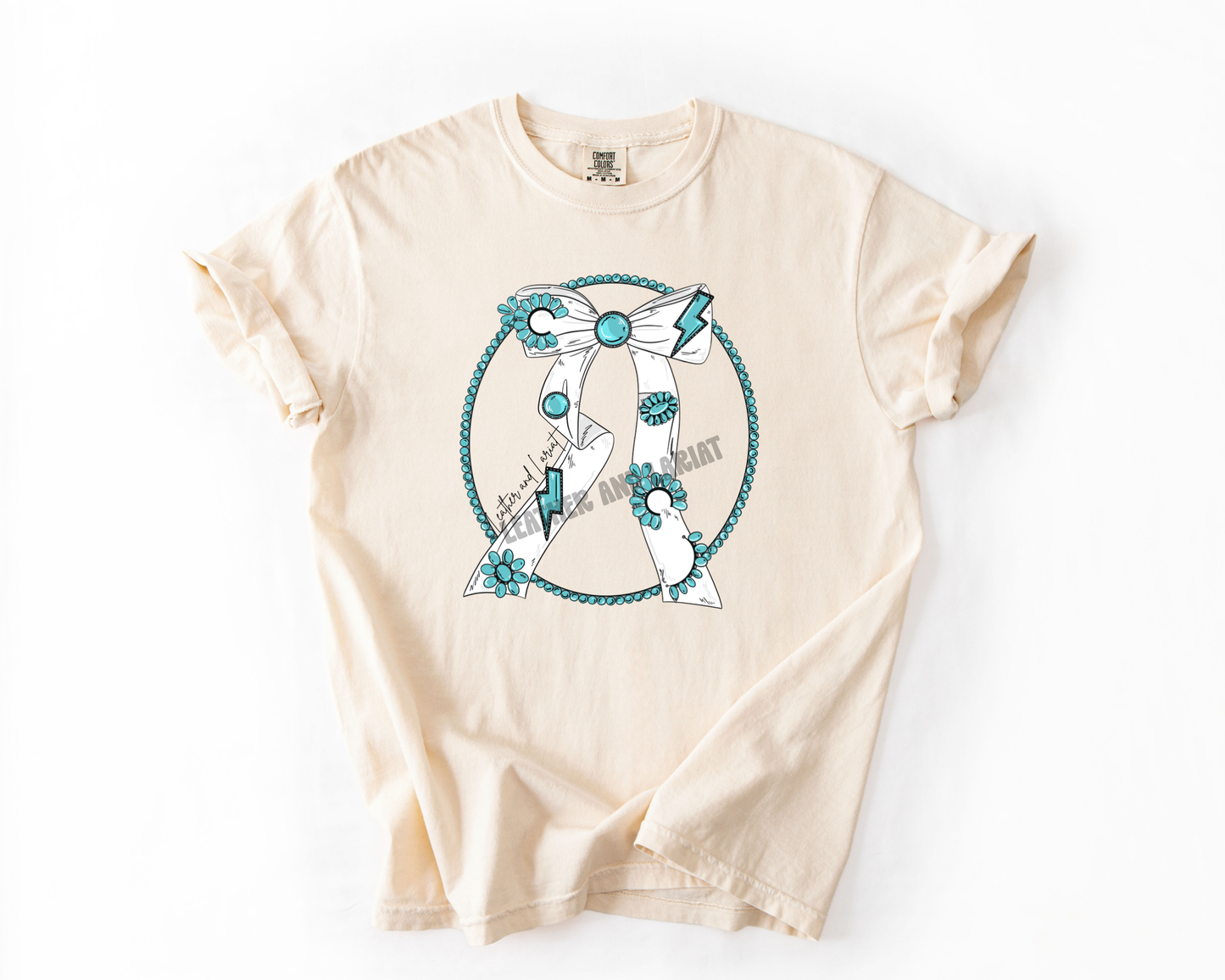 TURQUOISE BRANDED COMFORT COLORS TEE