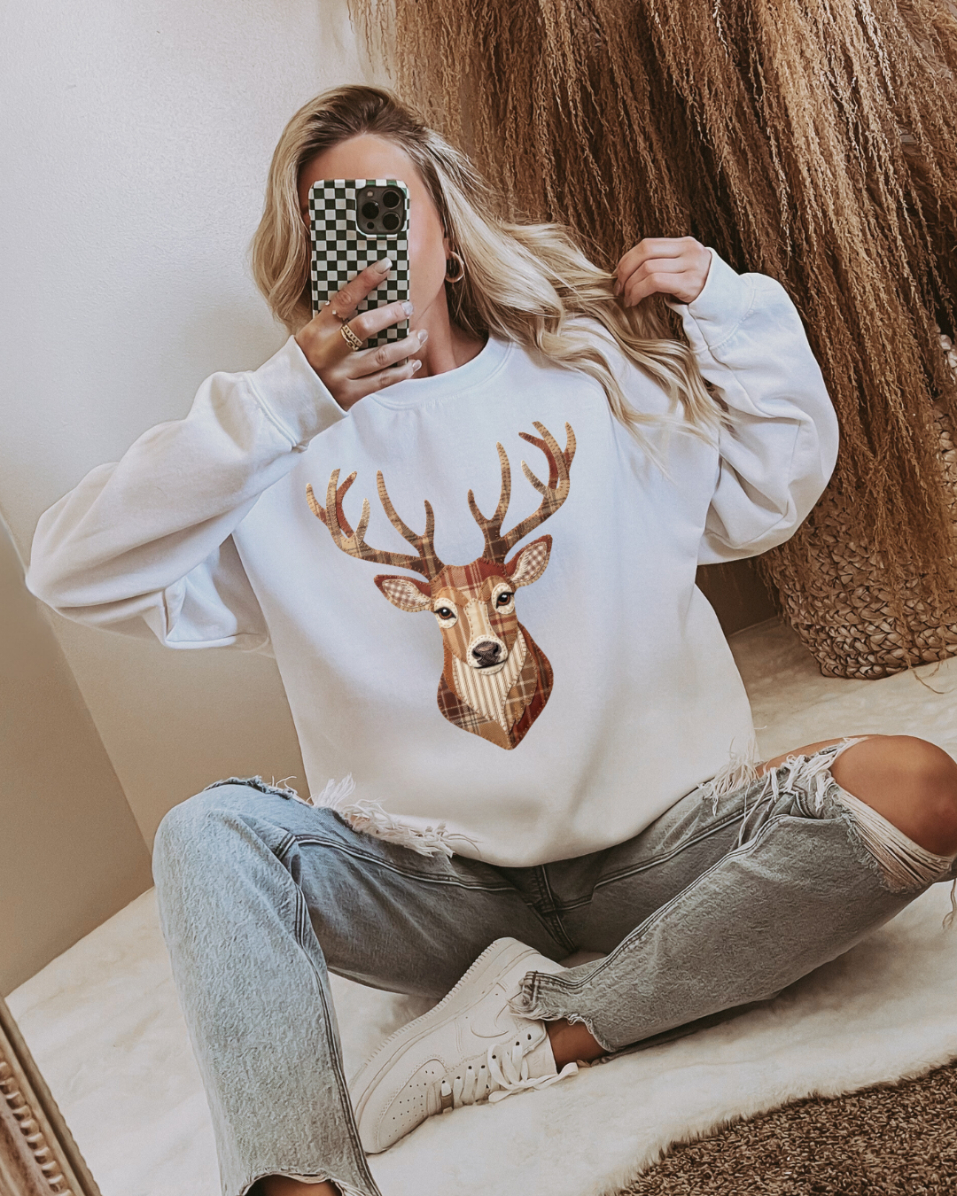 Faux Patchwork Buck Head