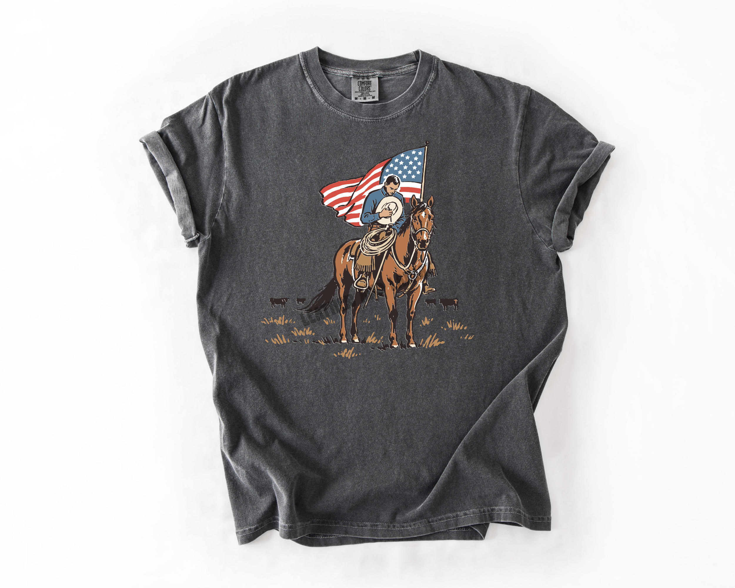PATRIOTIC COWBOY COMFORT COLORS TEE