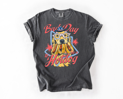 BAD DAY TO BE A HOT DOG COMFORT COLORS TEE