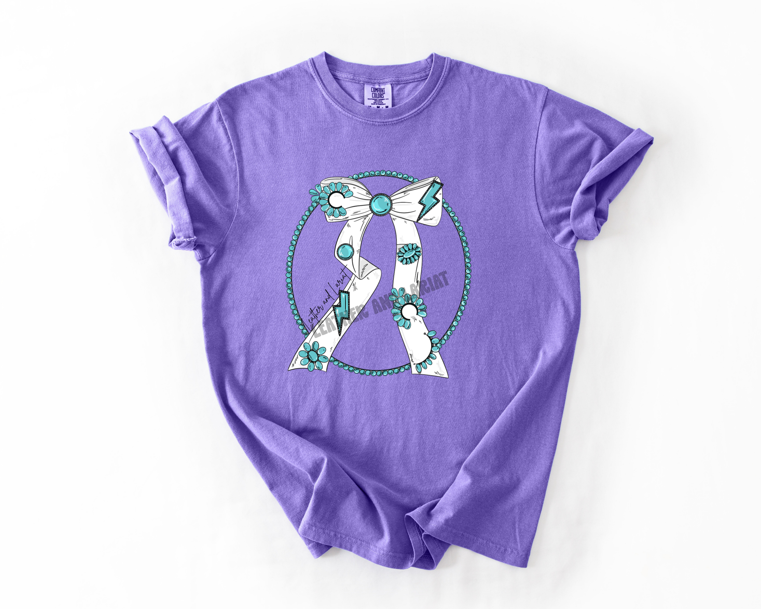 TURQUOISE BRANDED COMFORT COLORS TEE
