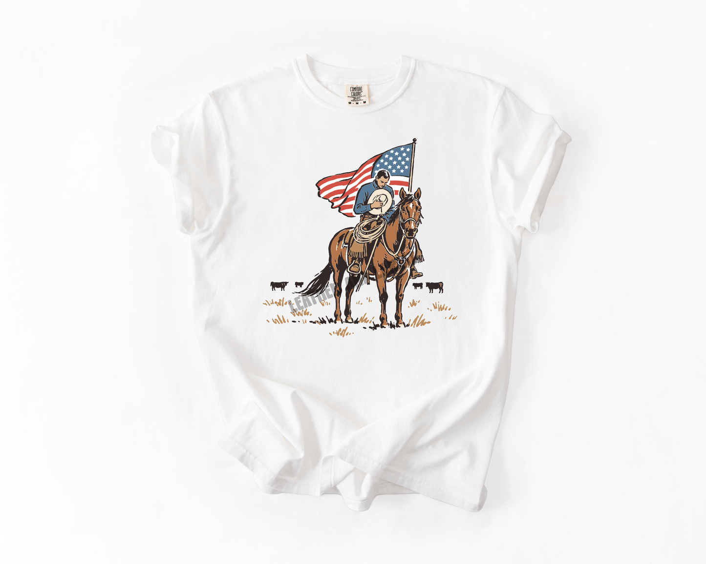 PATRIOTIC COWBOY COMFORT COLORS TEE